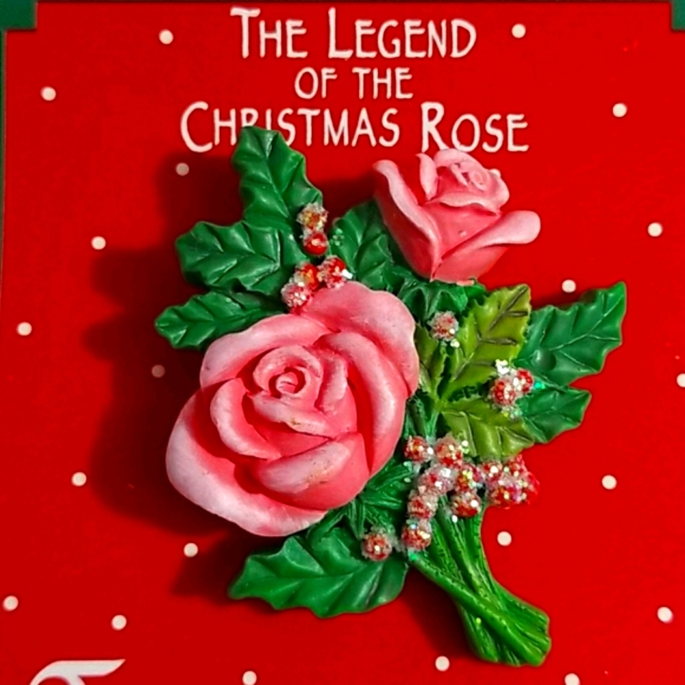 NEW Sparkly Legend of the Christmas 🌹 Rose Brooch - Pin
